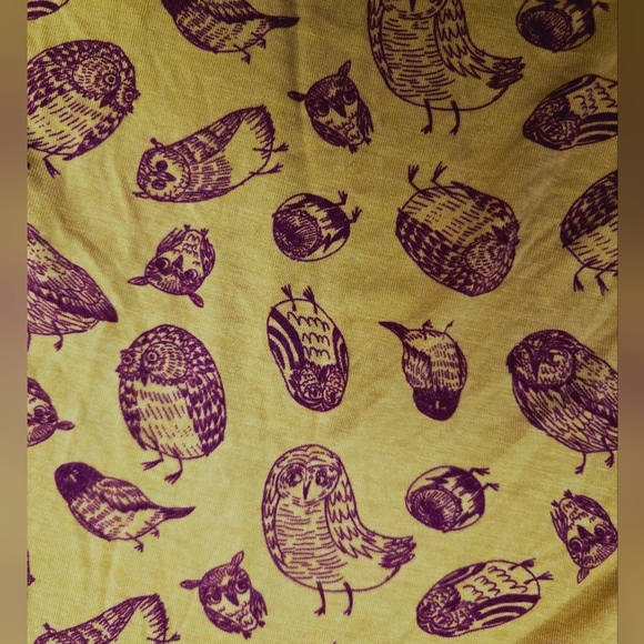 Modcloth Yellow Owl Pattern Skater Skirt - Picture 2 of 6